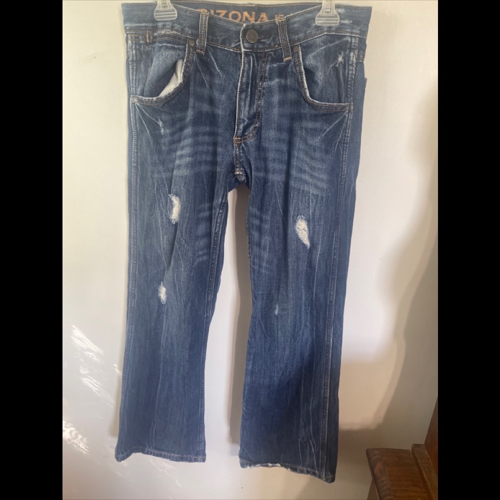 Arizona Jean Company Mens Low Rise Boot Cut Distressed size 31x30
